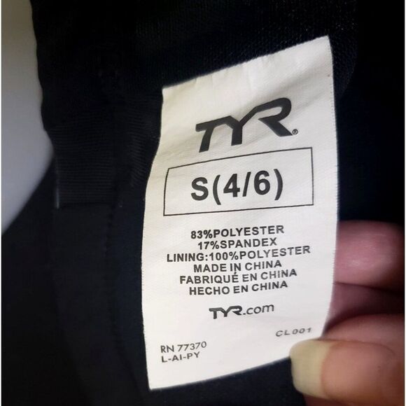 TYR Womens Competitor Sports Bra S Racerback Mesh Abstract Floral Print - Picture 4 of 4